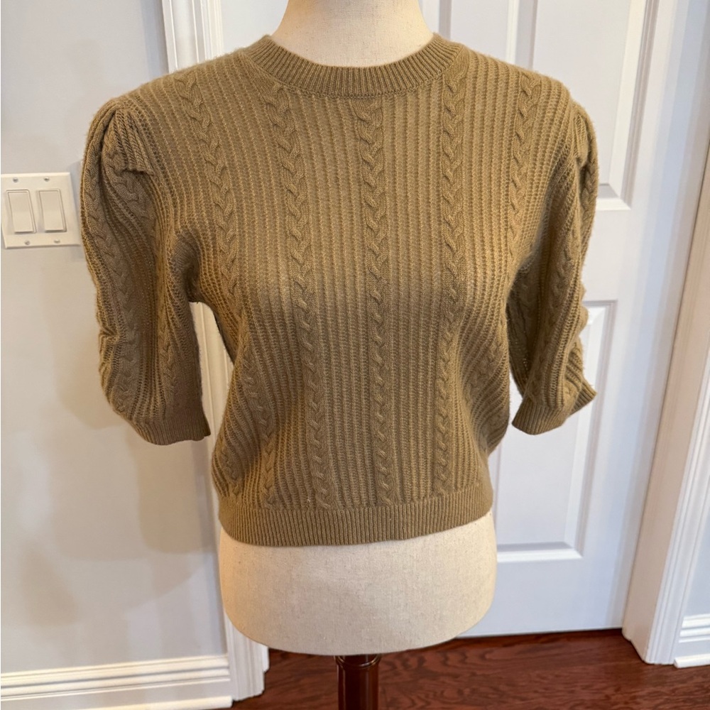 Frame Cashmere Cable Knit Sweater - Camel Brown